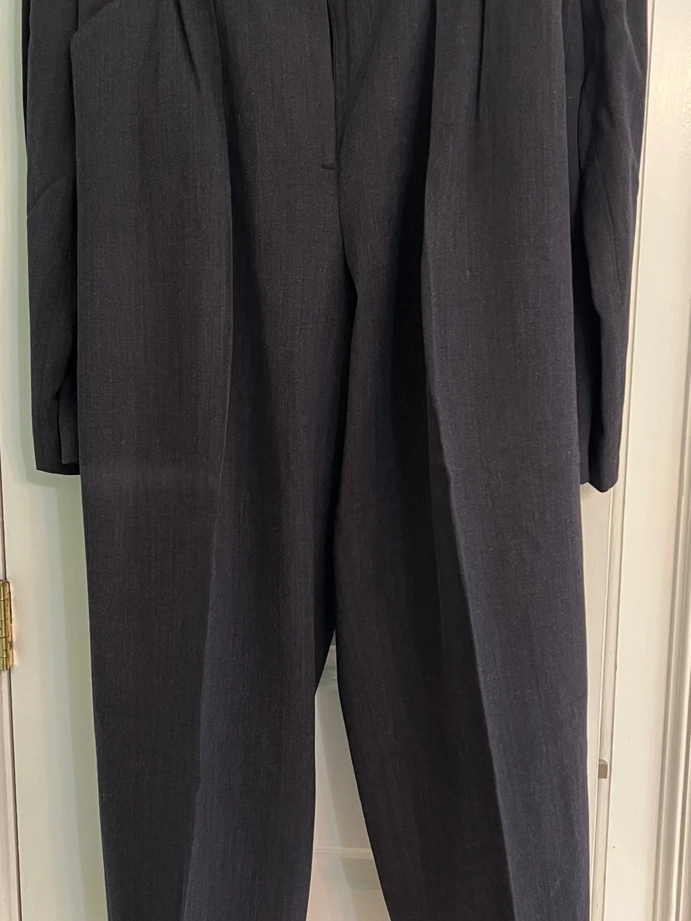 VTG 90s Jones New York Wool Blend Navy Blue Pants Suit Set 16